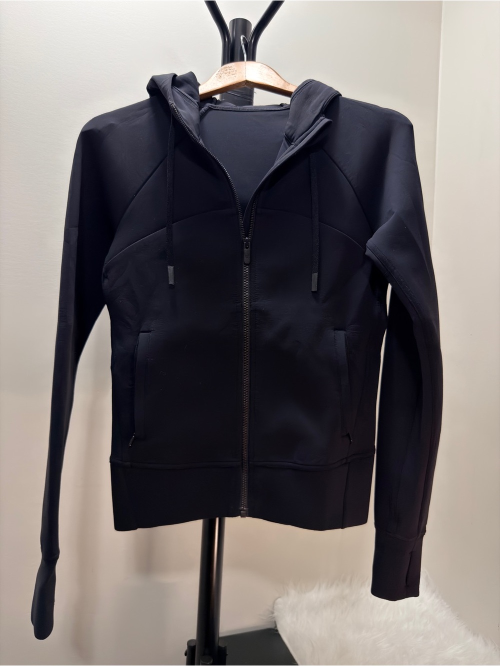 Lululemon Women's Tech Lux Full-Zip Black Hooded Hip -Length Jacket XS/S